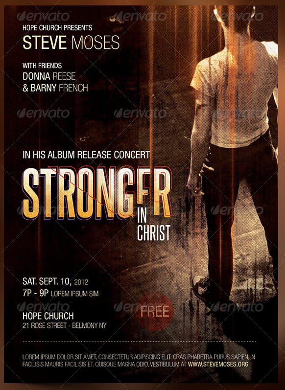 Stronger Album Release Flyer Template