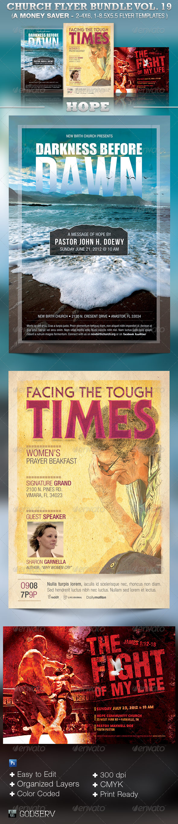 Church Flyer Template Bundle Vol 19: Hope