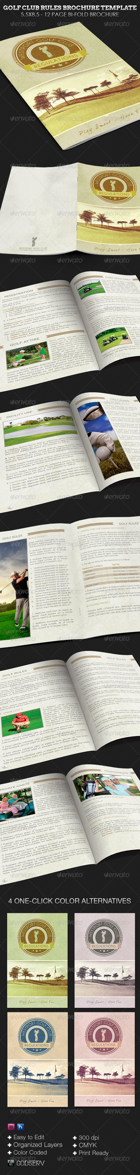 Golf Club Rules Brochure Template