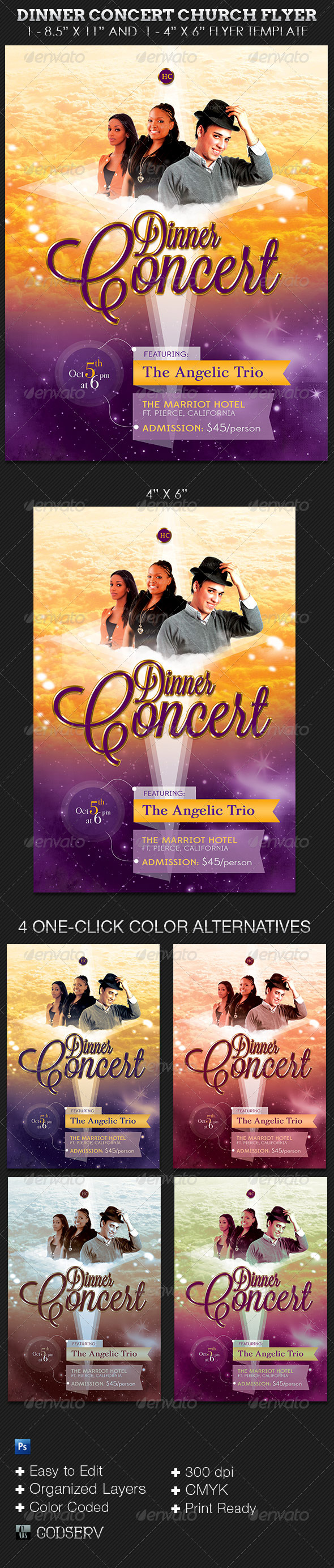 Dinner Concert Church Flyer Template