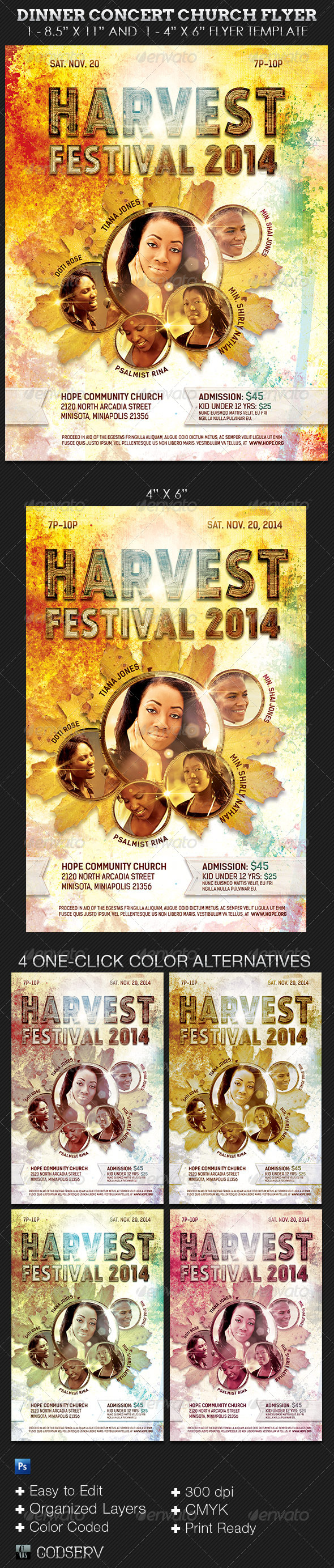 Harvest Festival Concert Flyer Template