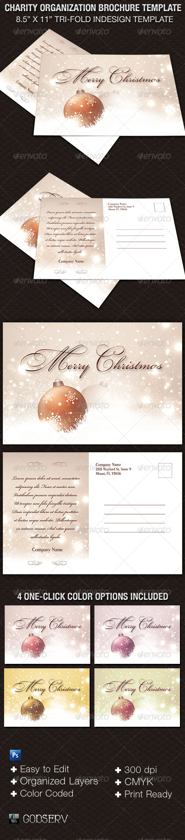 Corporate Christmas Postcard Template