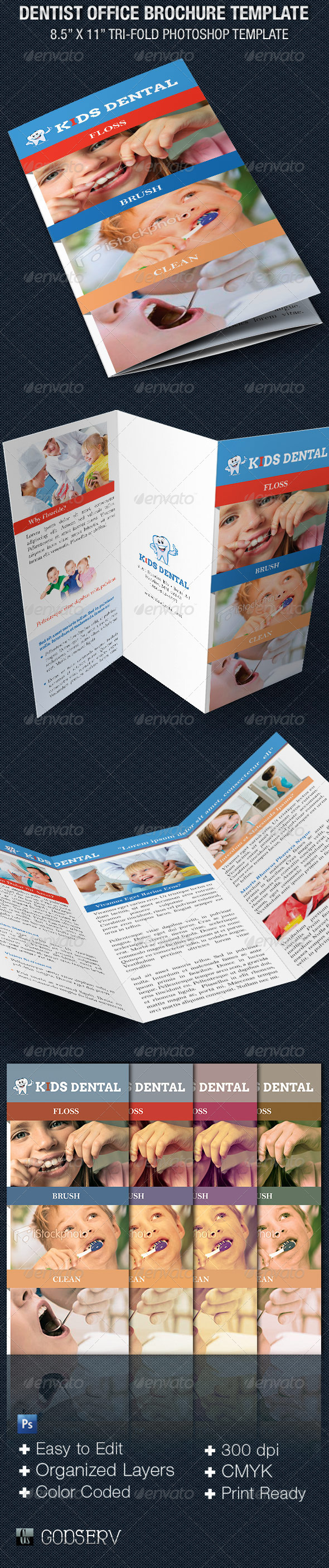 Dentist Office Tri-Fold Brochure Template