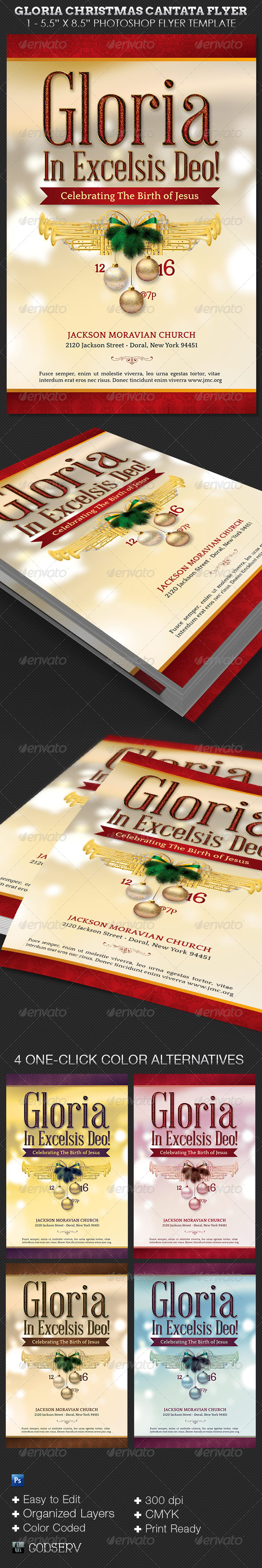 Gloria Christmas Cantata Flyer Template