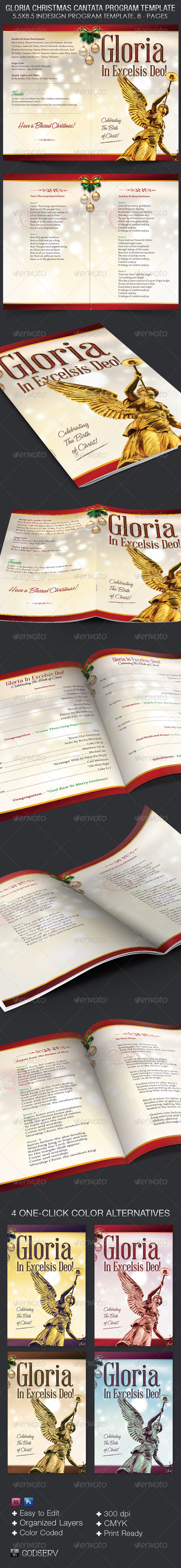 Gloria Christmas Cantata Program Template