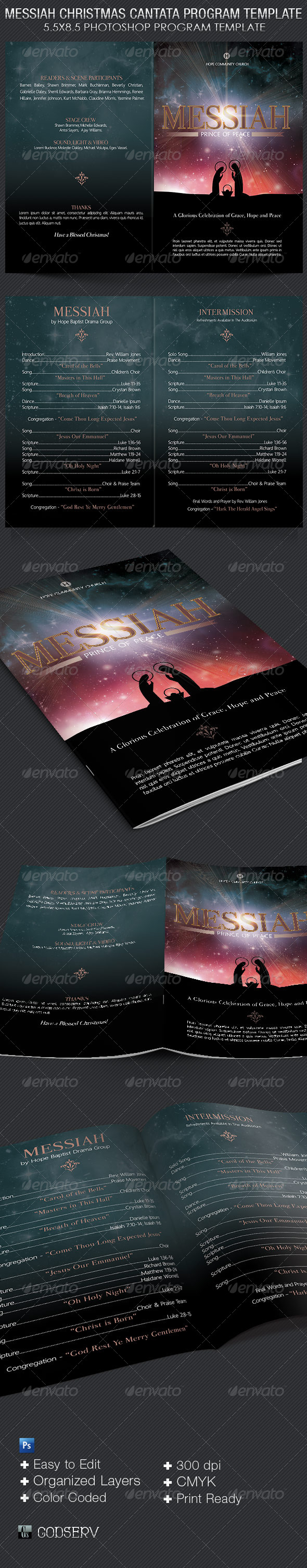 Messiah Christmas Cantata Program Template