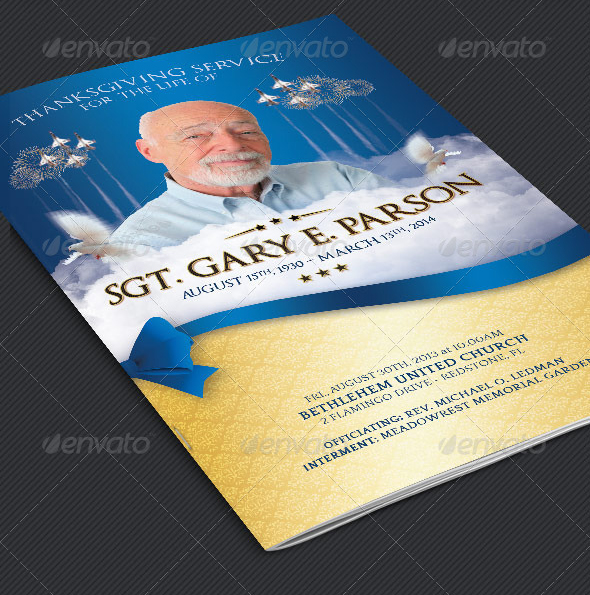 Military Funeral Service Program Template