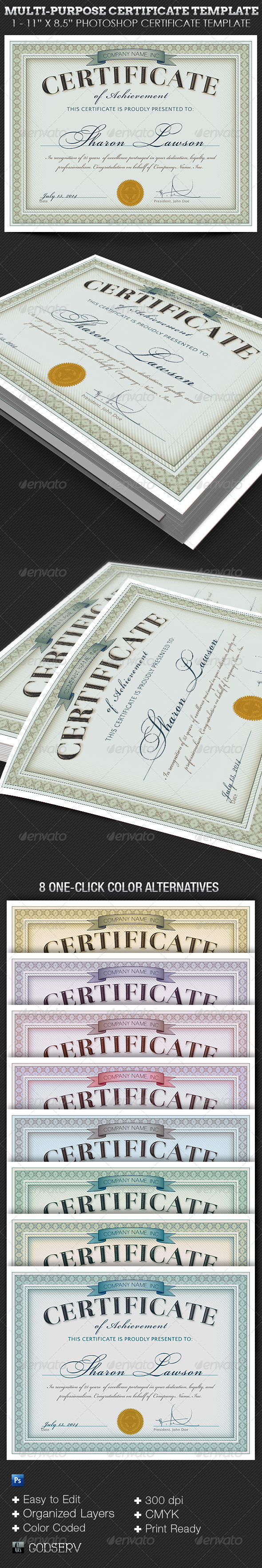 Multipurpose Certificate Template