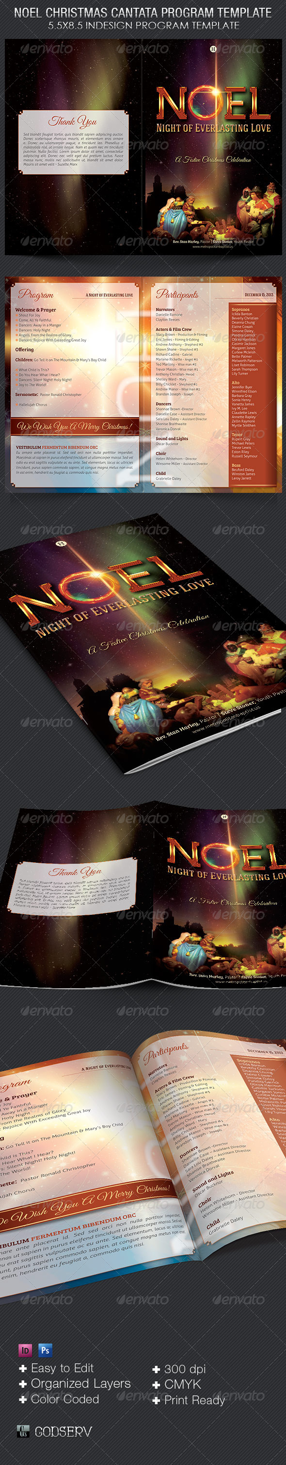 Noel Christmas Cantata Program Template