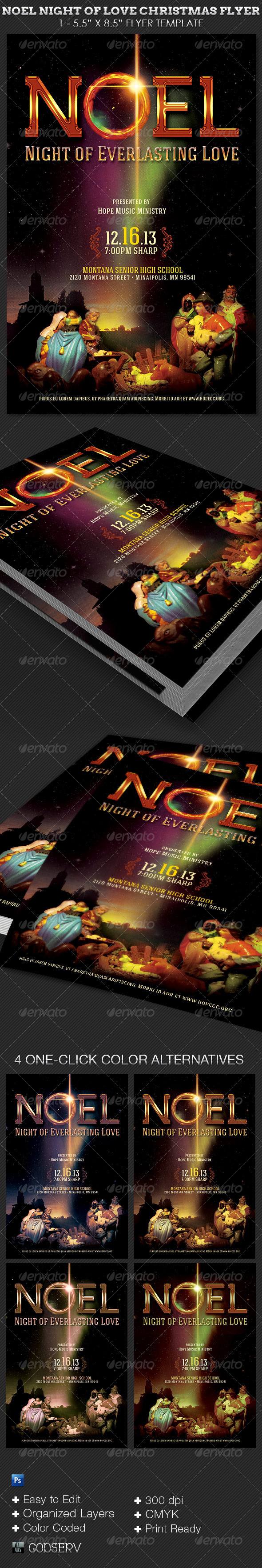 Noel Night of Love Christmas Flyer Template