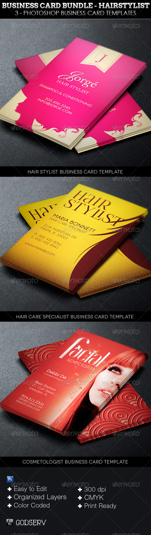 Business Card Template Bundle-Hairstylist