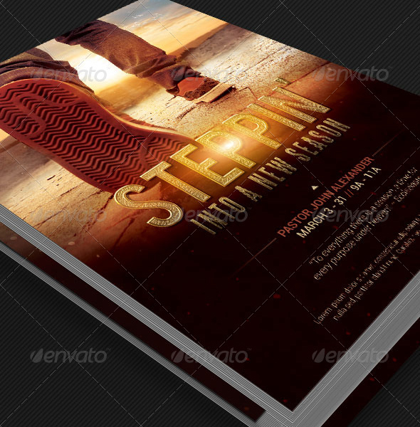 Stepping Into a New Season Church Flyer Template