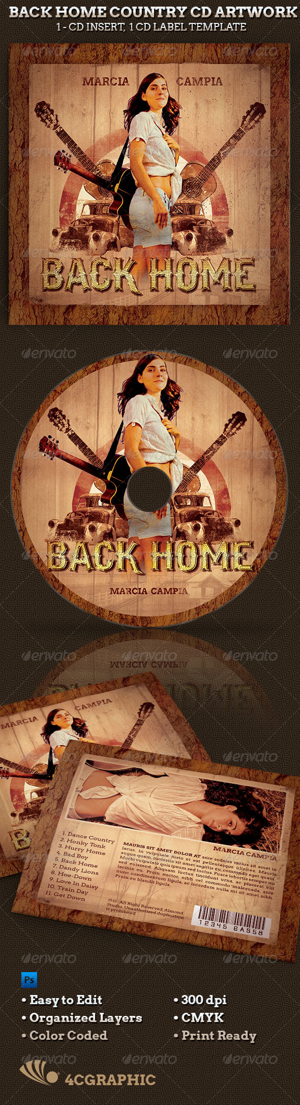 Back Home Country Music CD Artwork