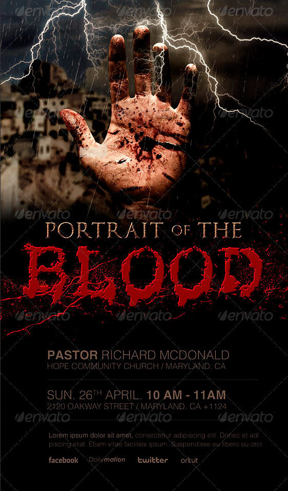 Portrait of The Blood Church Flyer Template