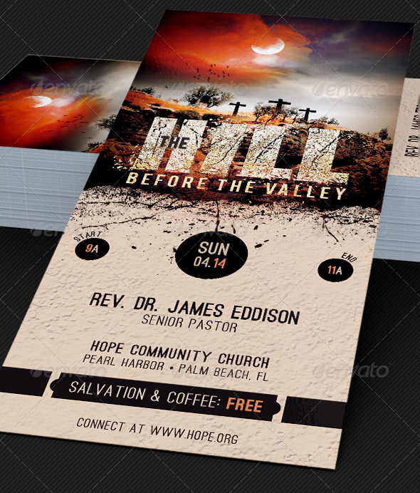 Hill Before The Valley Church Rack Card Template