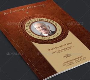 Leather Funeral Service Program Template