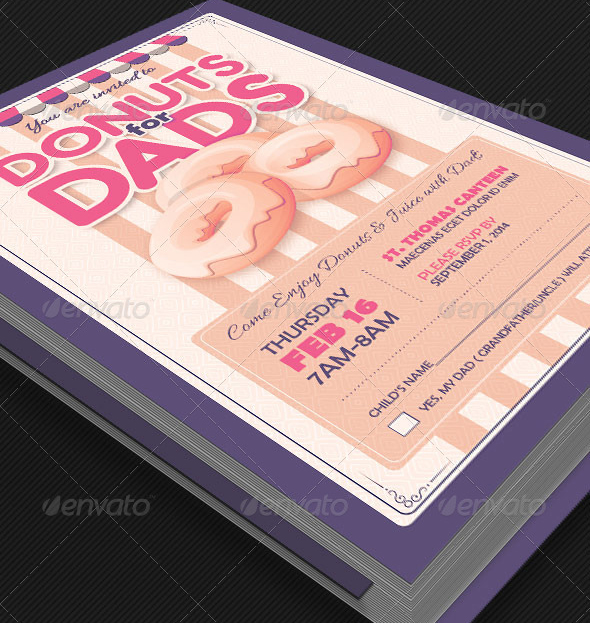 Donuts for Dads Event Flyer Template