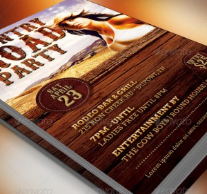 Country Road Party Flyer Template