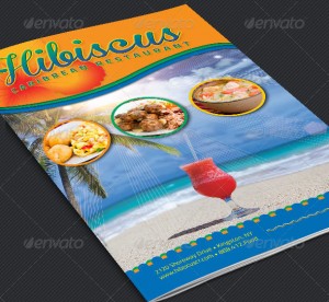 Caribbean Restaurant Bi-fold Menu Template