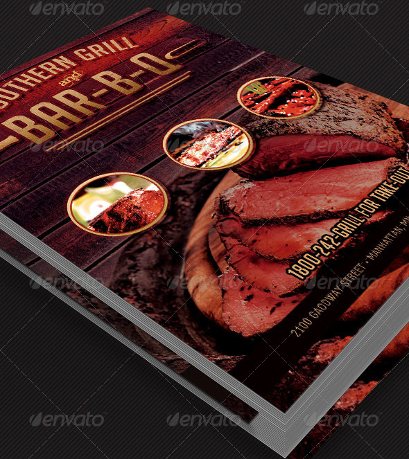 Grill and Barbecue Restaurant Menu Template