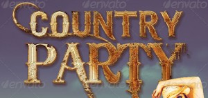 Country Western Party Flyer Template