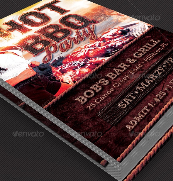 Hot Barbecue Party Flyer Template