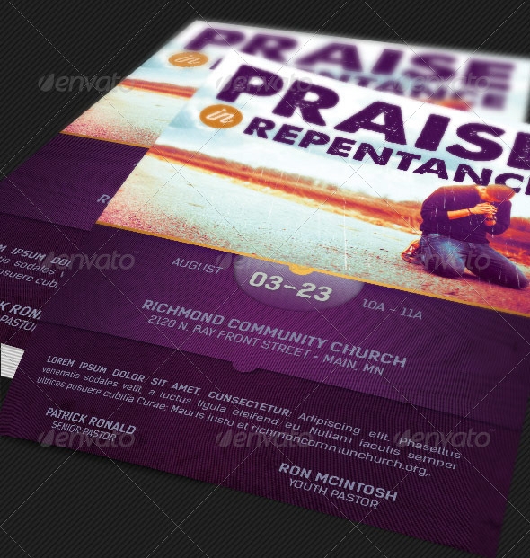 Praise In Repentance Church Flyer Template