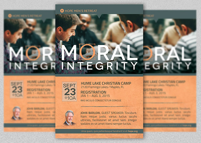 moral integrity church flyer