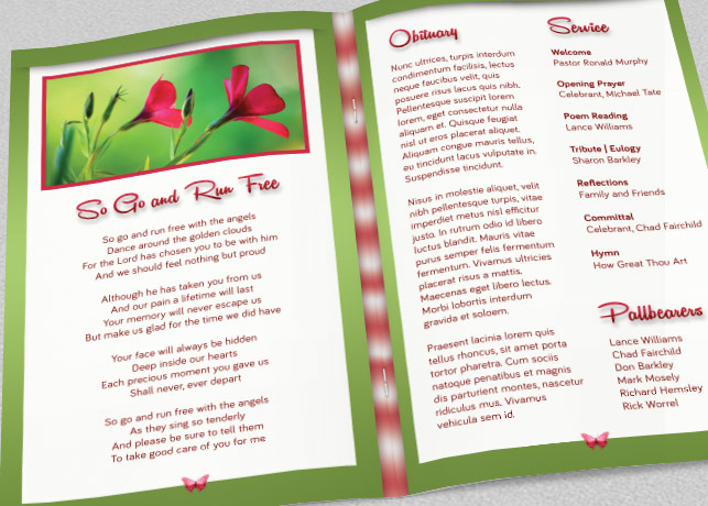 Child Funeral Program Template