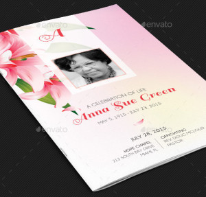 Petals Funeral Program Template