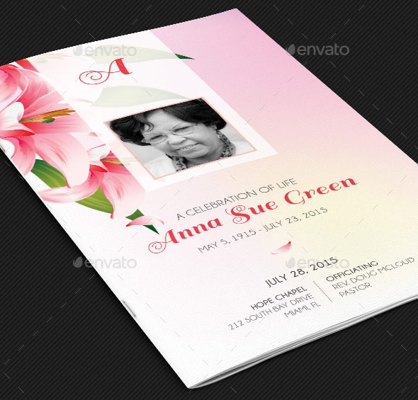 Petals Funeral Program Template post thumbnail image