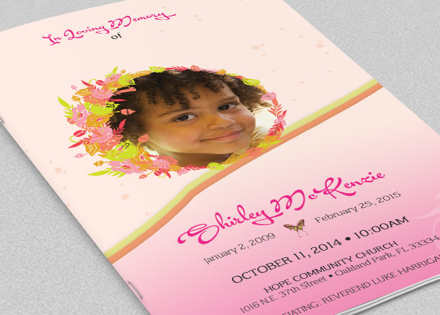 Floral Funeral Program Template