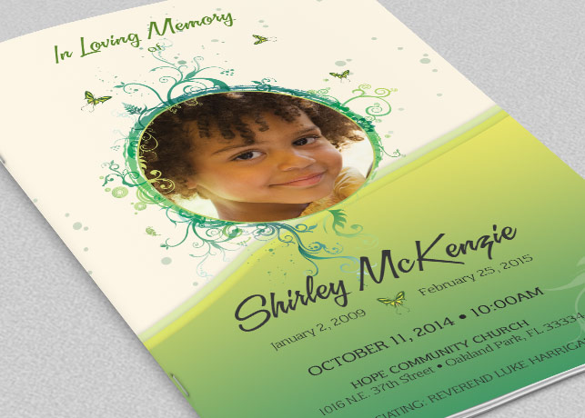 Princess Funeral Program Photoshop Template