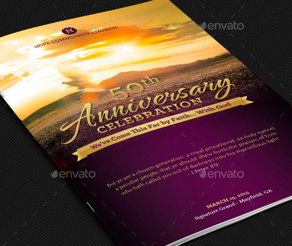 Church Anniversary Service Program Template