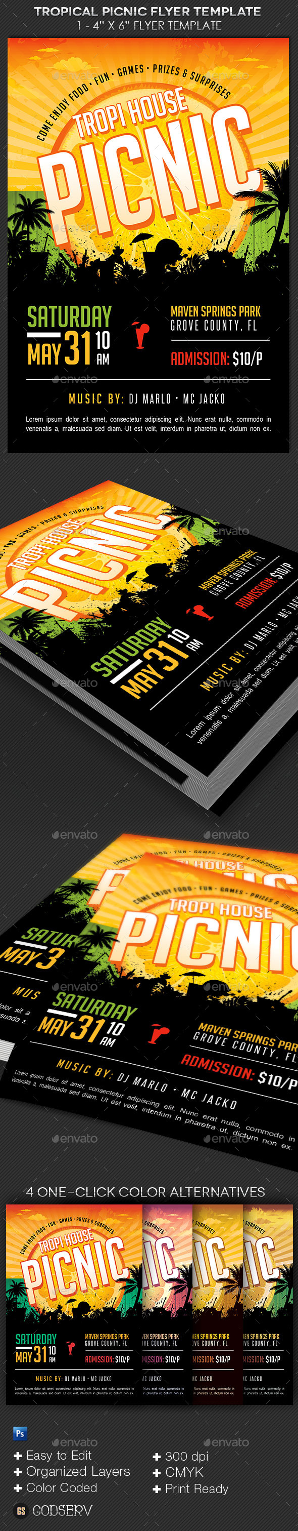 Tropical Picnic Flyer Template 