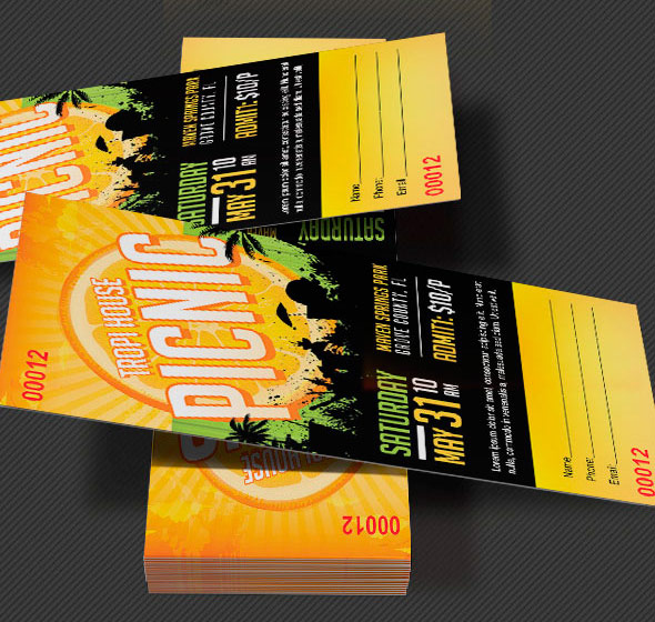 Tropical Picnic Ticket Template