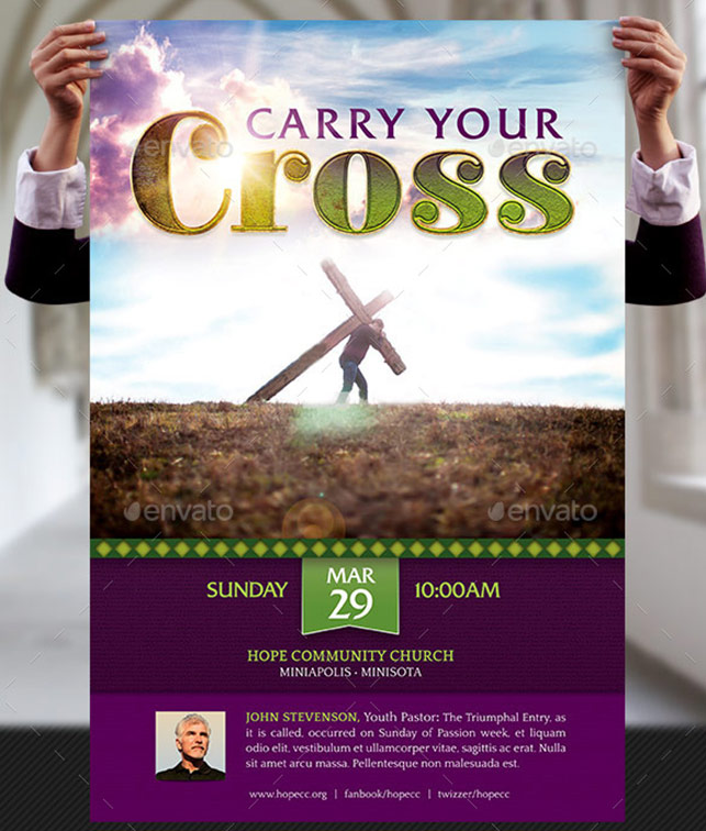 Carry Your Cross Flyer and Poster Template