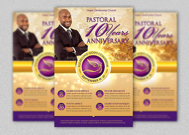Clergy Anniversary Flyer and Poster Template