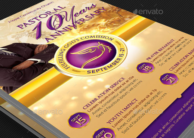 Clergy Anniversary Flyer and Poster Template