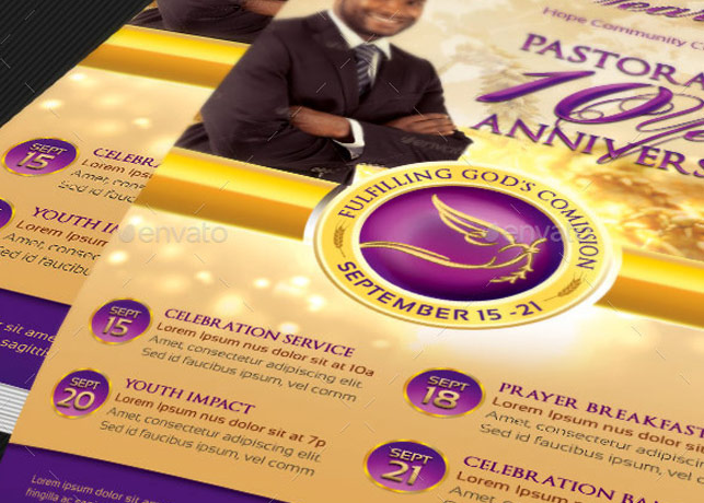 Clergy Anniversary Flyer and Poster Template