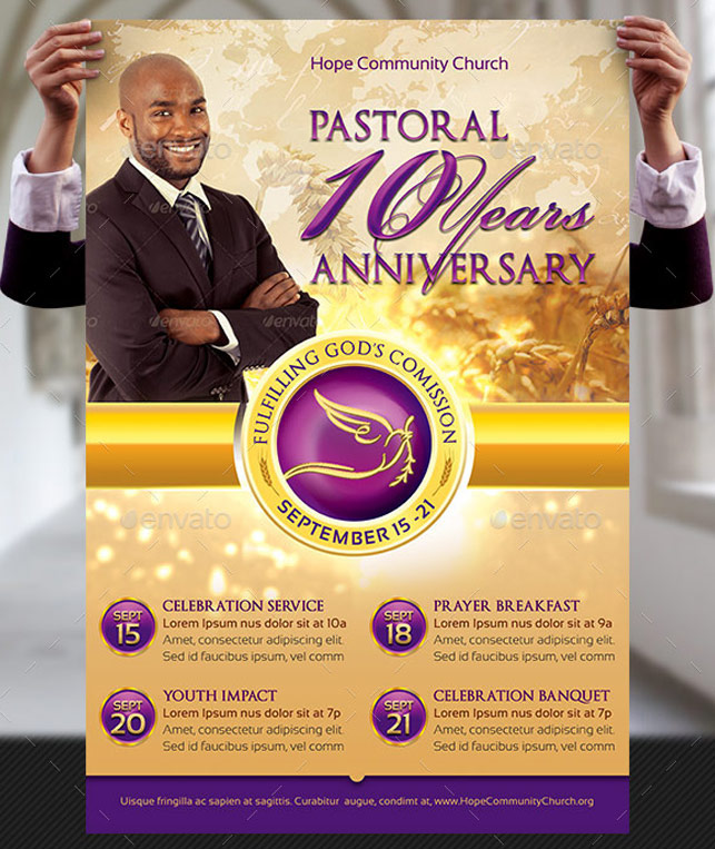 Clergy Anniversary Flyer and Poster Template