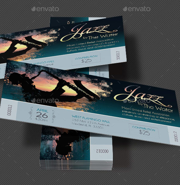 Jazz Concert Event Ticket Template