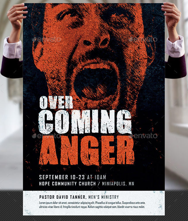Overcoming Anger Church Flyer and Poster Template