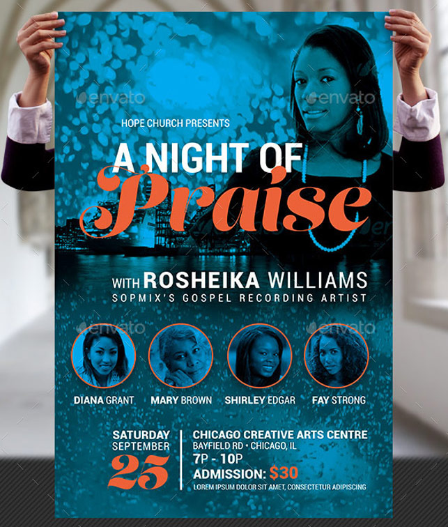 Praise Concert Flyer and Poster Template