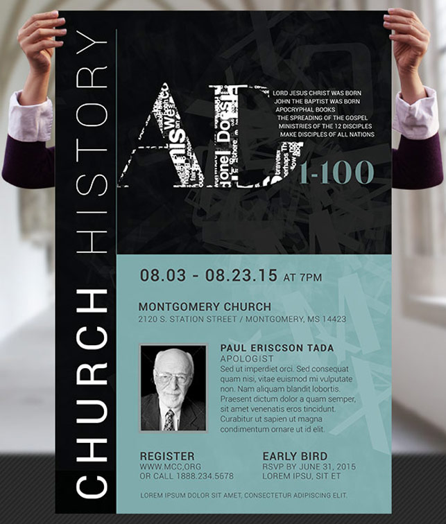 Church History Seminar Flyer and Poster Template