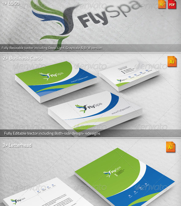 FlySpa Corporate Identity Mega Branding Pack