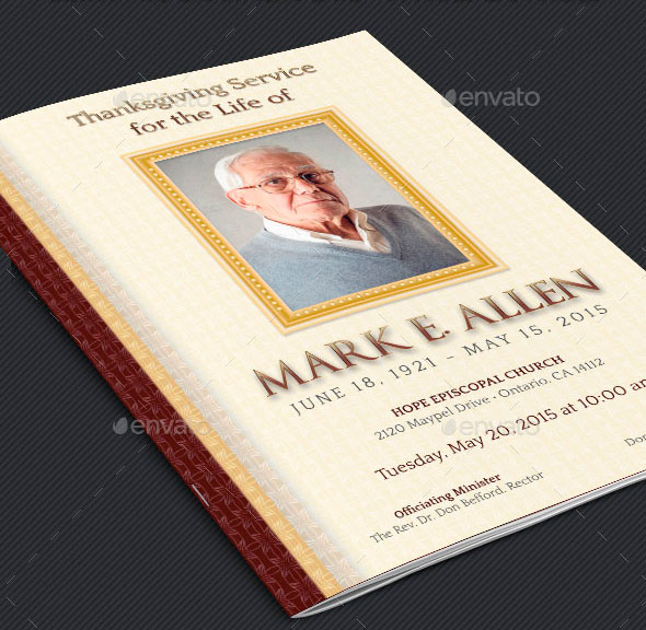 Legacy Funeral Service Program Template