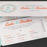 Wedding Cruise Boarding Pass Invitation Template