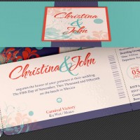 Wedding Pacific Boarding Pass Invitation Template