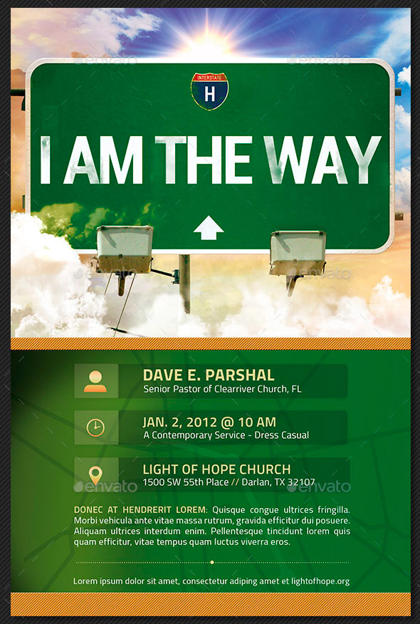 I Am The Way Church Postcard Template